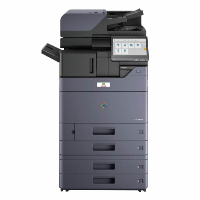 25/12 ppm A4/A3 mono and colour, 25 - 400% zoom
2 x 500 sheet paper tray plus 1 x 150 sheet multi bypass tray
4GB RAM & 32GB SSD (Opt 320GB HDD)
10.1" tiltable touch screen panel
Duplex as standard
Duty Cycle/Max Volume: 20 000 / 30 000
