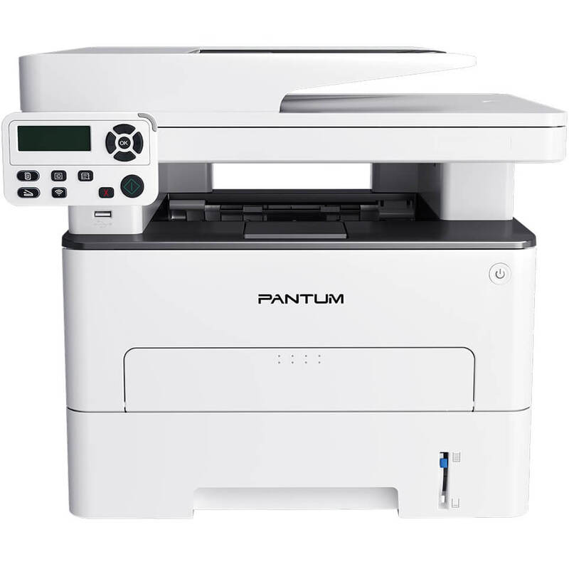 Pantum M7105DW Mono Laser Multifunction Printer (M7105DW) - Print Size: A4, Functions: Print, Copy &amp; Scan, Print Speed: Up to 33ppm Black, Print Resolution: Up to 600 x 600 dpi, Memory: 256MB RAM, Duplex Printing: Automatic, Connectivity: High Speed USB 2.0, Ethernet, Wireless 802.11b/g/n, Paper Handling: 250 Sheet Input Tray, 1 Sheet Multipurpose Tray, 50 Sheet Automatic Document Feeder, 2-Line LCD Display, Recommended Monthly Page Volume: 1 000 to 10 000 Pages